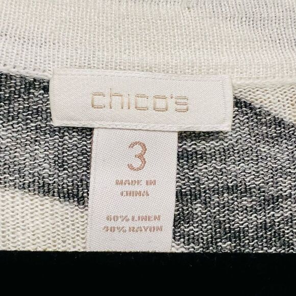 Chico's Women's Zebra Jeweled Ruby Pullover Sweater Sz 3 (US XL/16) Linen Blend - Picture 3 of 13